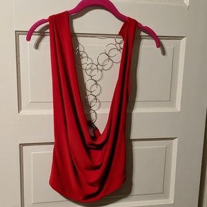 Sexy clubbing top, deep red, Medium